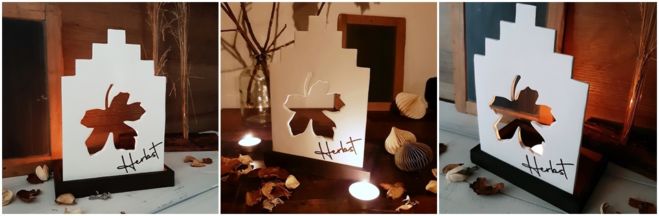 3 Herbstlichter aus Modelliermasse