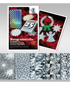 Hologrammfolie in silber, 5 Blatt sortiert