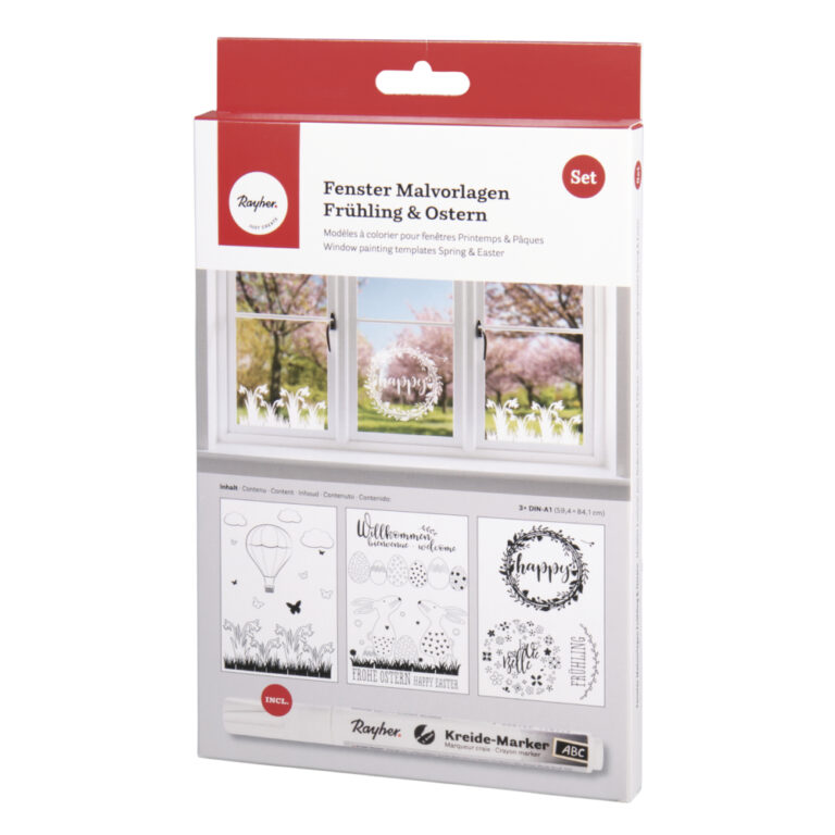 Fenster Malvorlagen Frühling & Ostern, 1 Set