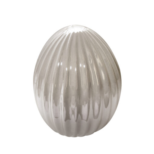 Dekoratives Ei aus Keramik, taupe