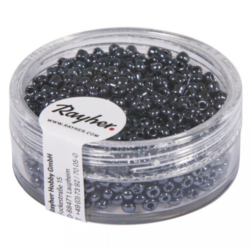Rocailles mit Silbereinzug, 2mm, blutstein