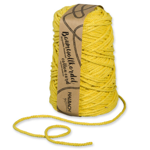 Baumwollkordel in gelb für Makramee