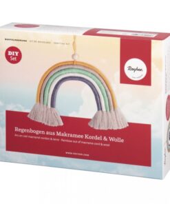 bp regenbogen aus makramee kordel 25x20 cm