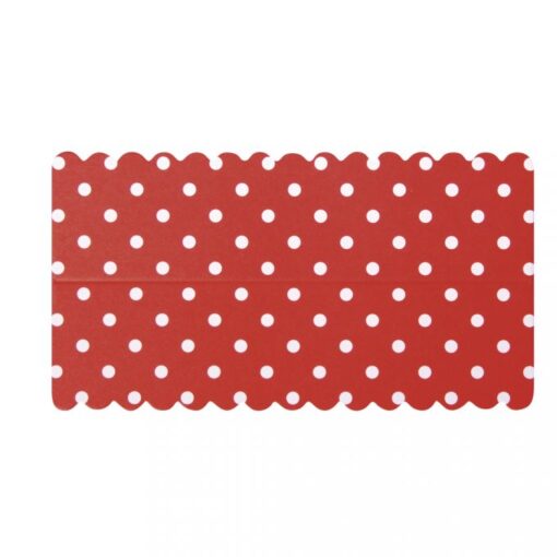 Papiertüten-Lasche in rot mit Punkten
