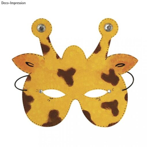 pappmasche-masken trio lusitge tierwelt giraffe