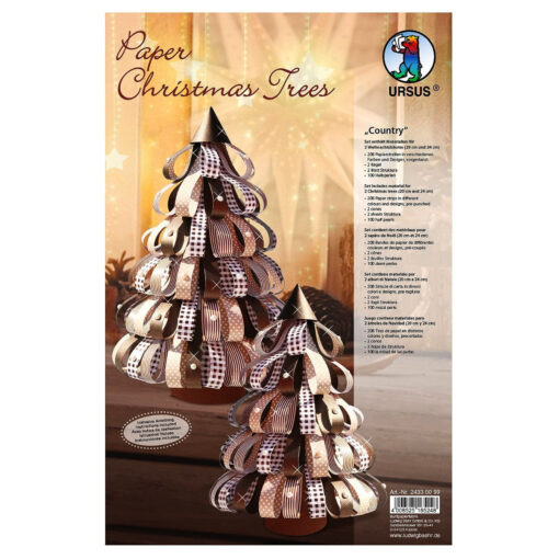 Set Paper Christmas Trees Country
