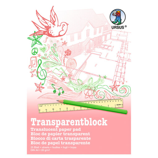 Transparentpapier-Block, 25 Blatt