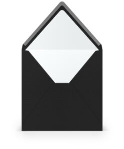 Umschlag mit Seidenfutter, quadratisch, in Schwarz