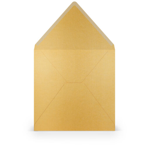 Umschlag mit Seidenfutter, quadratisch, in Gold