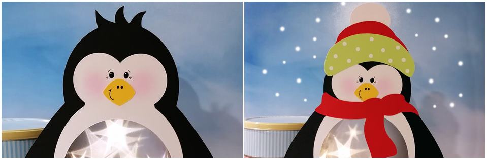 Zwei Tischlampen als Pinguine