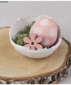 Dekoidee Ostern mit Holz-Streuteile Blume rosa