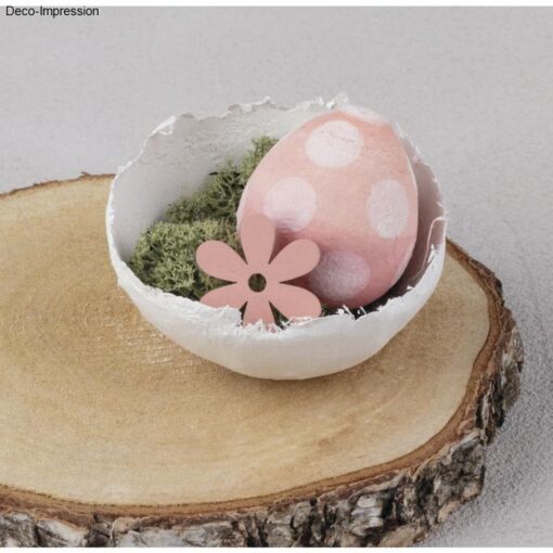 Dekoidee Ostern mit Holz-Streuteile Blume rosa