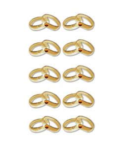 Rössler Sticker Goldene Ringe mit Rhinestone