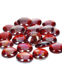Glas-Nuggets irisierend, rot, 13-15mm