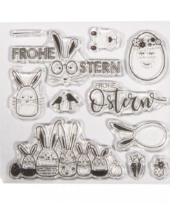 Trägerfolie mit Clear Stamps Frohe Ostern