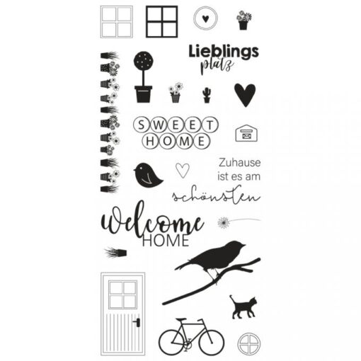 Trägerfolie mit Clear Stamps Welcome Home