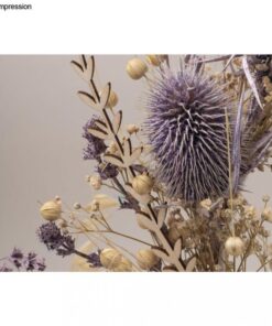 Dekoidee Trockenblumen Strauß mit Holzdeko