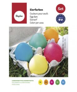 Eierfarben im Set, Gelb, Orange, Rot, Blau, Grün