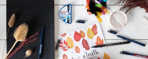 Herbstblätter in Aquarell-Optik
