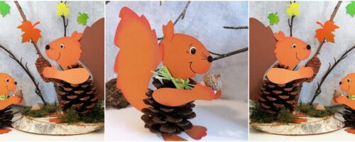 Eichhörnchen mit Pinienzapfen