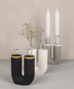 Silikon Gießform U-Form Vase geriffelt