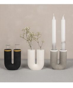 Silikon Gießform U-Form Vase geriffelt