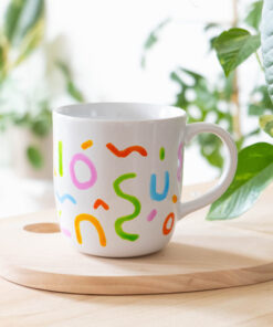 Bemalte Tasse mit Porcelain & Glass Glossy