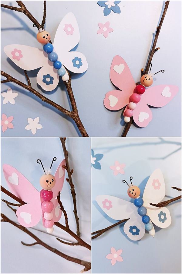 Schmetterlinge zum Anklammern in rosa und blau