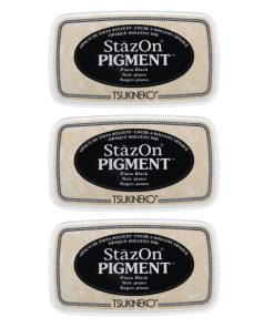 StazOn Pigment-Stempelkissen 3er Set schwarz